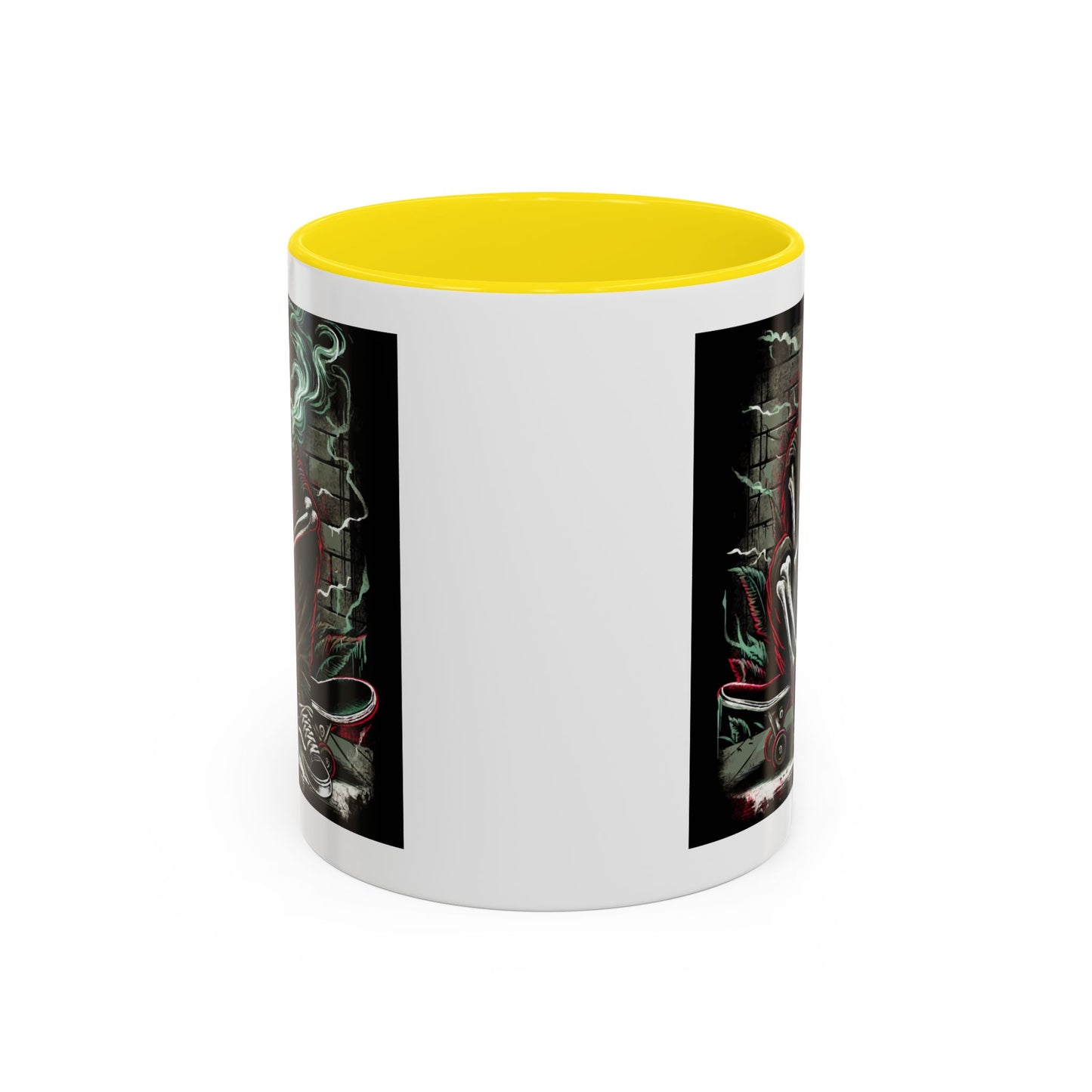 Gothic Skeleton Coffee Mug - Perfect for Halloween Decor, Gift for Skaters, Unique Drinkware, Spooky Vibe, 11 & 15oz Options