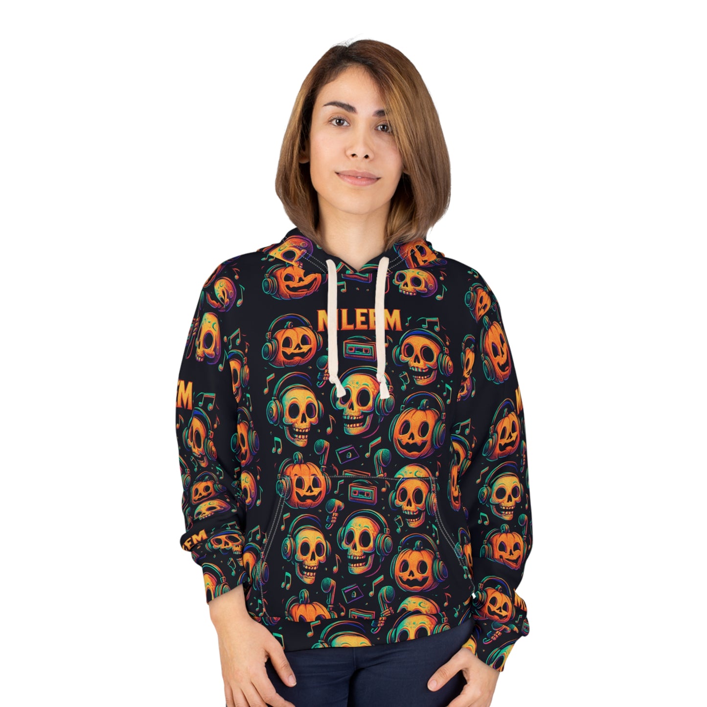 Vibrant Skull Graphic Hoodie, Unisex Pullover, Halloween Sweater, Spooky Style, Party Wear