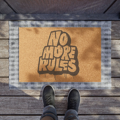 No More Rules Doormat | Fun Welcome Mat for Unique Homes | Quirky Door Decor, Housewarming Gift, Rustic Entryway Mat, Entrance Rug