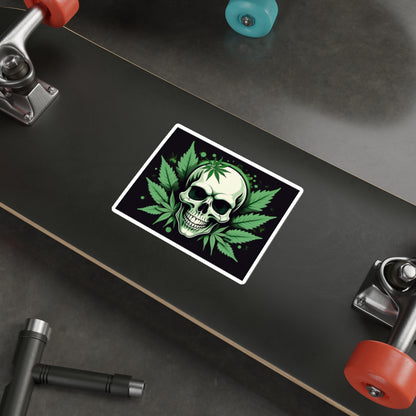 Green Skull Die-Cut Stickers, Gothic Decor, Laptop Accessories, Halloween Party Favor, Unique Gifts for Friends