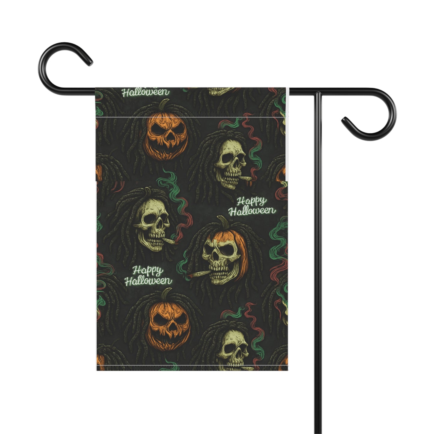 Halloween Garden Banner, Spooky Yard Decoration, Pumpkin & Skull Decor, Outdoor Halloween Decor, Fall Home Accents