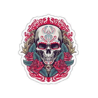 Vibrant Skull Die-Cut Stickers | Gothic Decor, Art Gifts, Laptop Stickers, Festivals, Unique Accessories