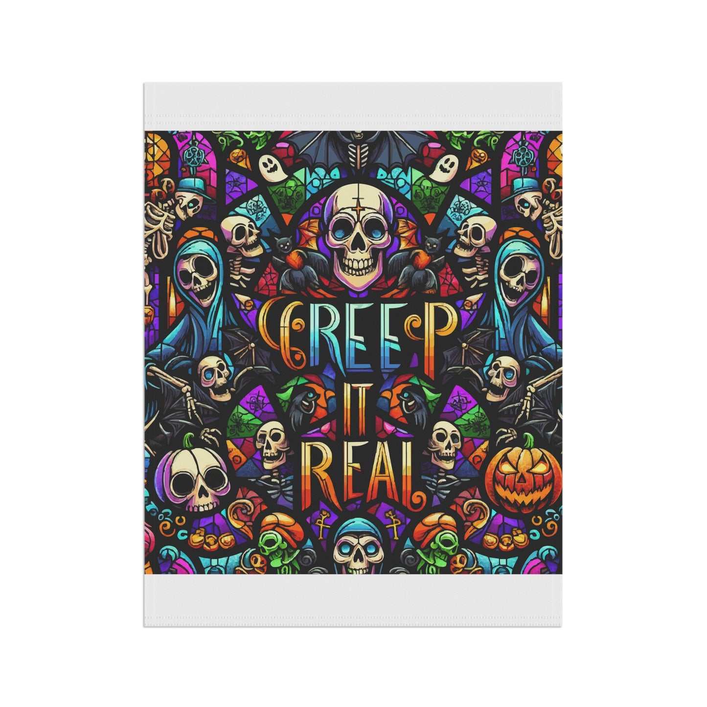 Spooky Garden Flag, Halloween Decor, Creepy Outdoor Banner, Skull Banner, Autumn Decorations, Yard Flag for Halloween