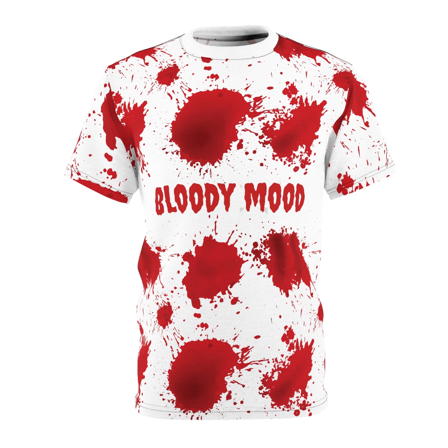 Bloody Mood Unisex Cut & Sew Tee, Halloween Costume Shirt, Graphic Tee for Horror Fans, Spooky Party Wear, Gifts for Horror Lovers