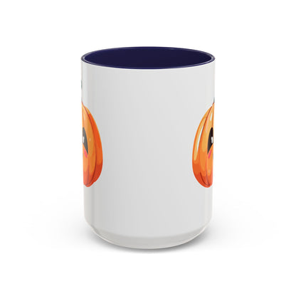 Cute Pumpkin Accent Coffee Mug for Fall, Halloween Decor, Gift for Coffee Lovers, Autumn Kitchenware, Seasonal Drinkware