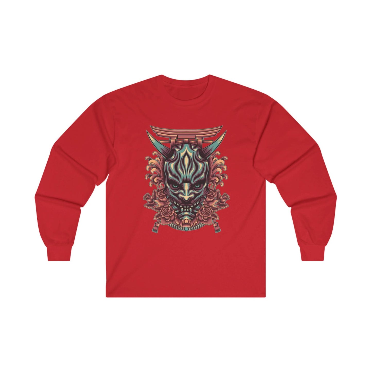 Oni Mask with Japanese Ornament - Mleem