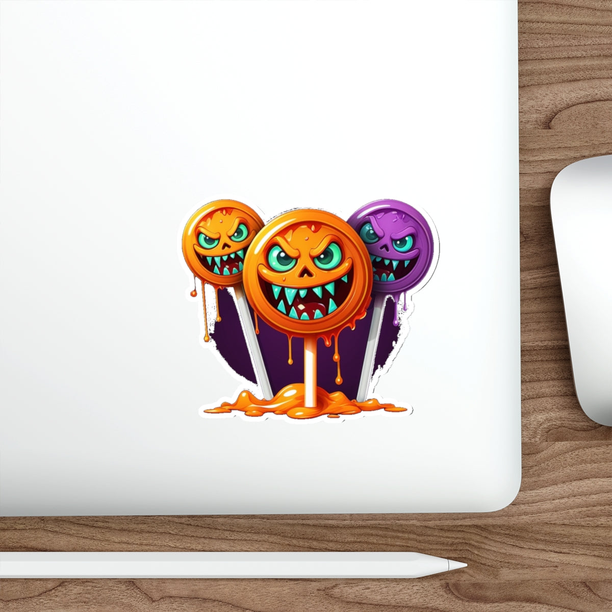 Halloween Die-Cut Stickers, Cute Halloween Decor, Spooky Stickers for Laptops, Trick-or-Treat Decor, Gift for Halloween Lovers