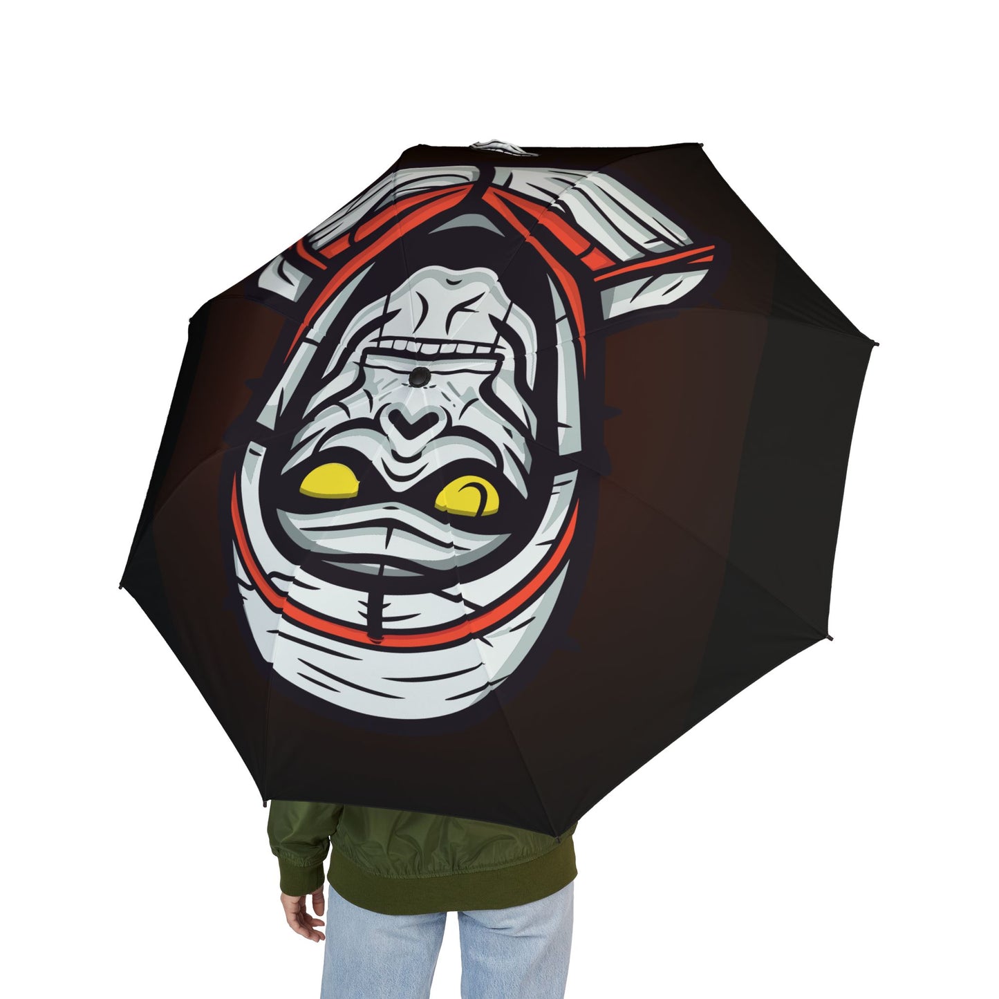 Urban Skull Graphic Umbrella | Unique Rain Gear, Stylish Foldable Umbrella, Gift for Him, Halloween Accessory, Gothic Gift