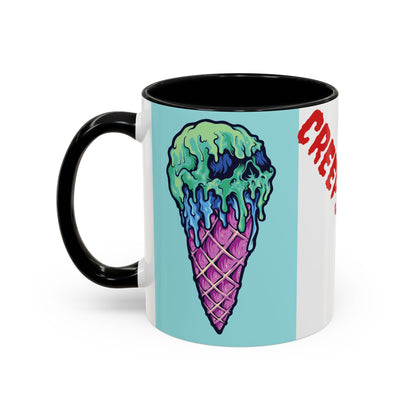 Creepy Ice Cream Mug - Perfect for Halloween, Unique Gift for Coffee Lovers, Spooky Decor, Creepscream Design, Fun Kitchenware