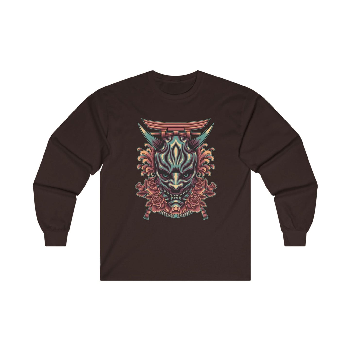 Oni Mask with Japanese Ornament - Mleem