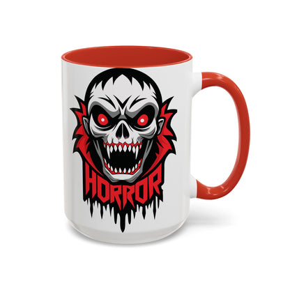 Horror-Themed Coffee Mug, Unique Gift for Halloween Lovers, Scary Decor, Black Accented Mug, Gothic Drinkware, Spooky Kitchenware