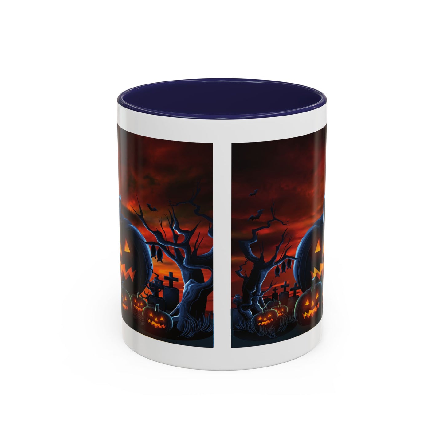 Halloween Pumpkin Accent Mug, Spooky Coffee Cup, Fall Decor, Trick or Treat Gift, Dark Themed Drinkware, Halloween 2023,