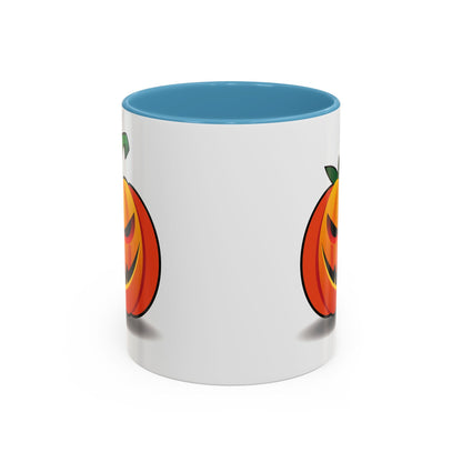 Halloween Pumpkin Accent Mug | Spooky Coffee Cup | Fall Decor | Pumpkin Art | Gift for Halloween Lovers, 11oz, 15oz