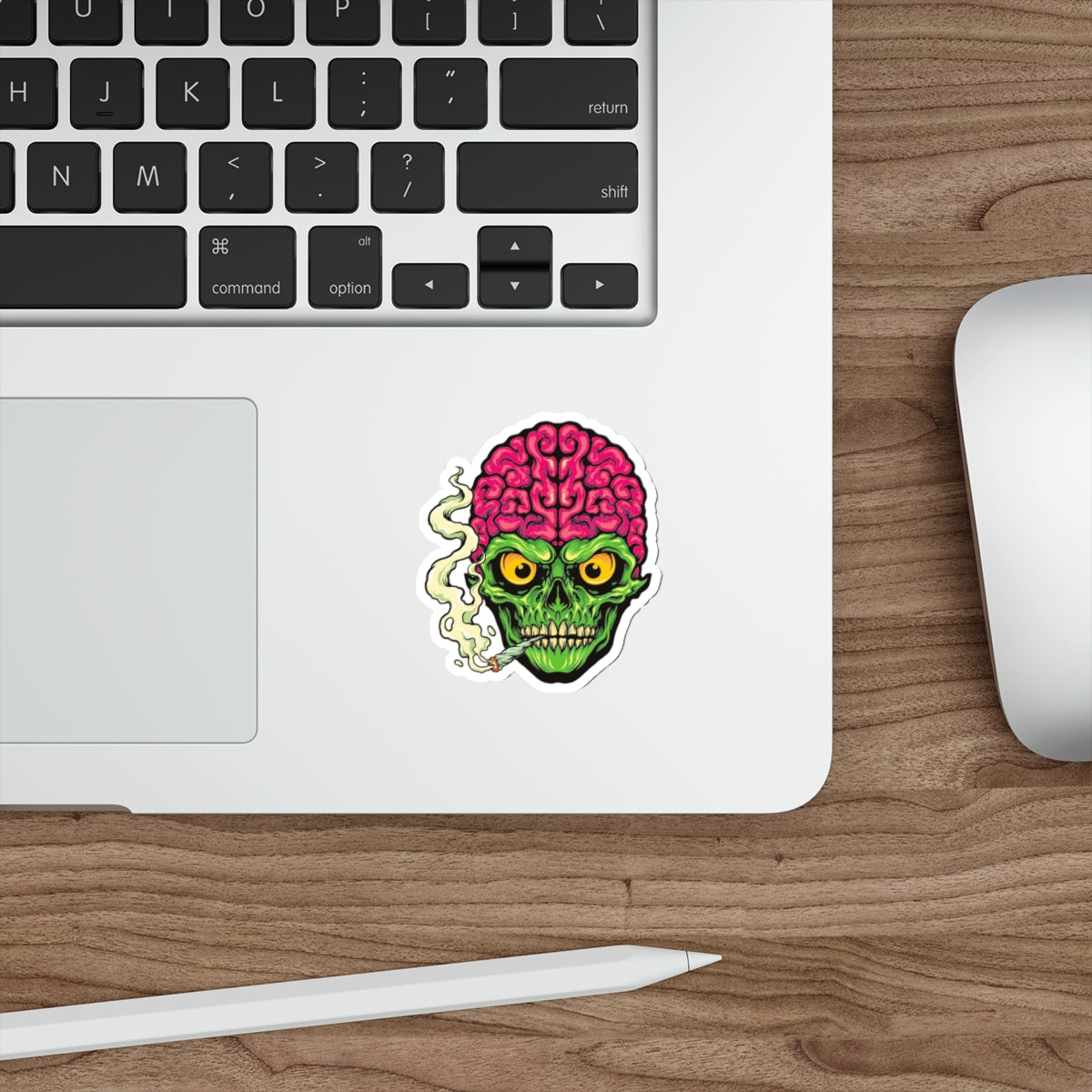 Edgy Brain Skull Die-Cut Stickers | Cool Laptop Stickers, Party Decor, Halloween Gifts, Punk Aesthetic, Unique Art Stickers