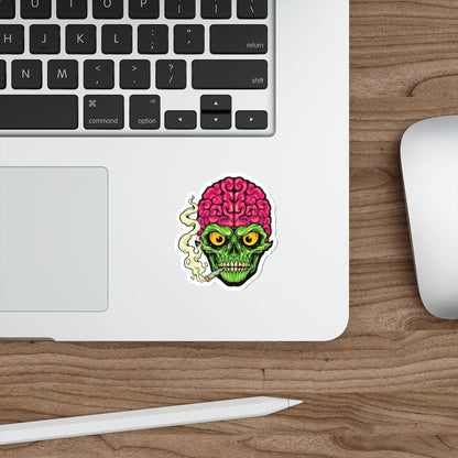 Edgy Brain Skull Die-Cut Stickers | Cool Laptop Stickers, Party Decor, Halloween Gifts, Punk Aesthetic, Unique Art Stickers