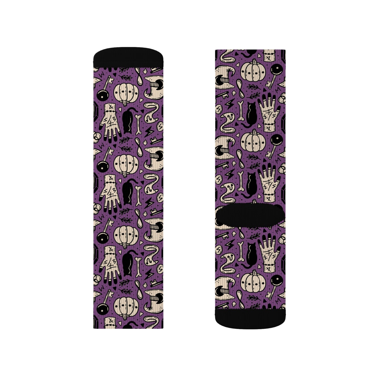 Mystical Patterned Socks, Unique Gift for Occult Lovers, Halloween Accessories, Cozy Footwear, Spooky Vibe