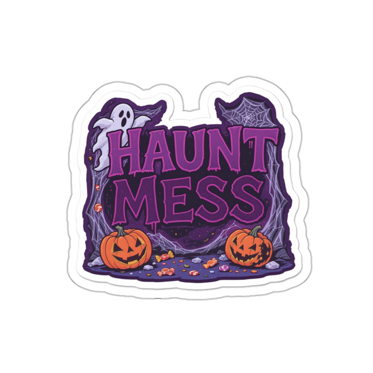 Halloween Haunt Mess Die-Cut Stickers | Spooky Decor, Laptop Stickers, Party Favors, Trick or Treat, Fun Halloween Vibes