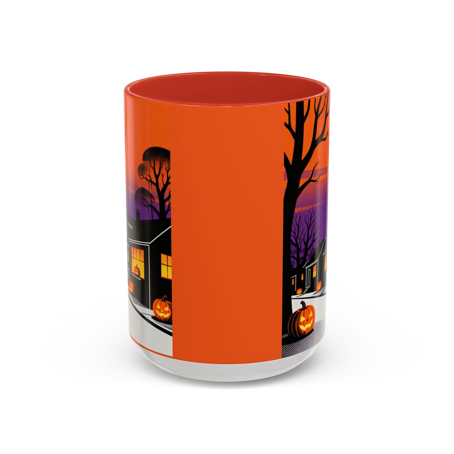 Halloween-Themed Accent Coffee Mug, Spooky Autumn Decor, Pumpkin Coffee Cup, Fall Gift, October Celebration