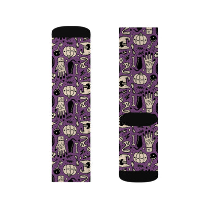 Mystical Patterned Socks, Unique Gift for Occult Lovers, Halloween Accessories, Cozy Footwear, Spooky Vibe