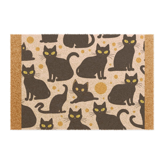 Whimsical Cat Doormat - Cute Decorative Entrance Mat, Purr-fect for Cat Lovers, Pet-Themed Gift, Halloween Decor, Everyday Home Use