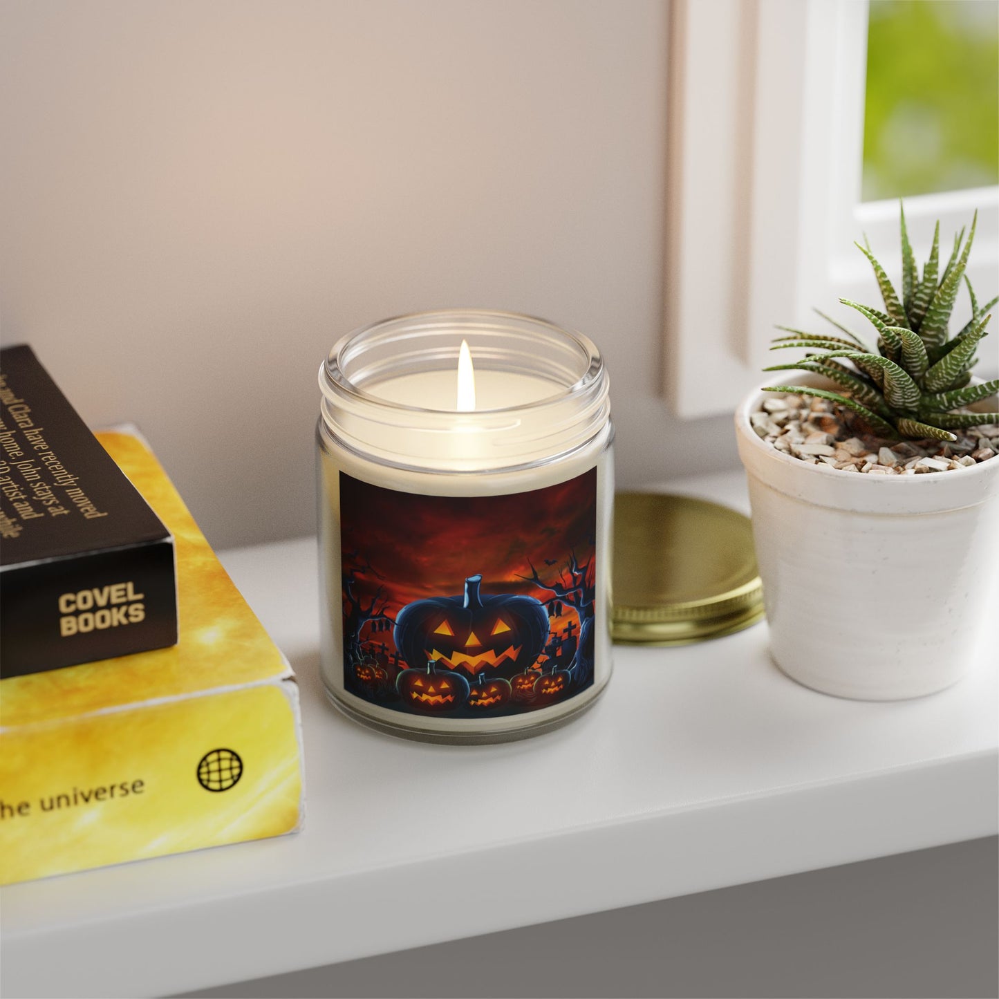 Halloween Pumpkin Scented Candle | Coconut Apricot Wax | Fall Decor, Spooky Night, Autumn Gift, Home Fragrance, Jack-O'-Lantern