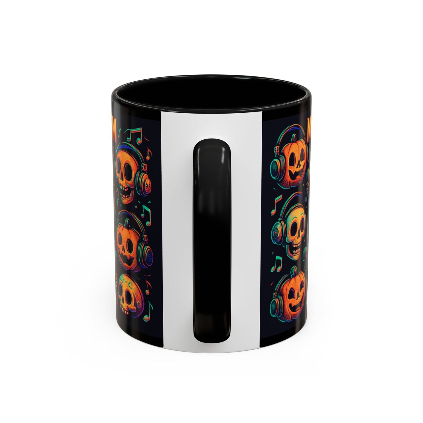 Halloween Skull Coffee Mug, Spooky Decor, Gift for Music Lovers, Pumpkin Head Mug, Halloween Party Favor
