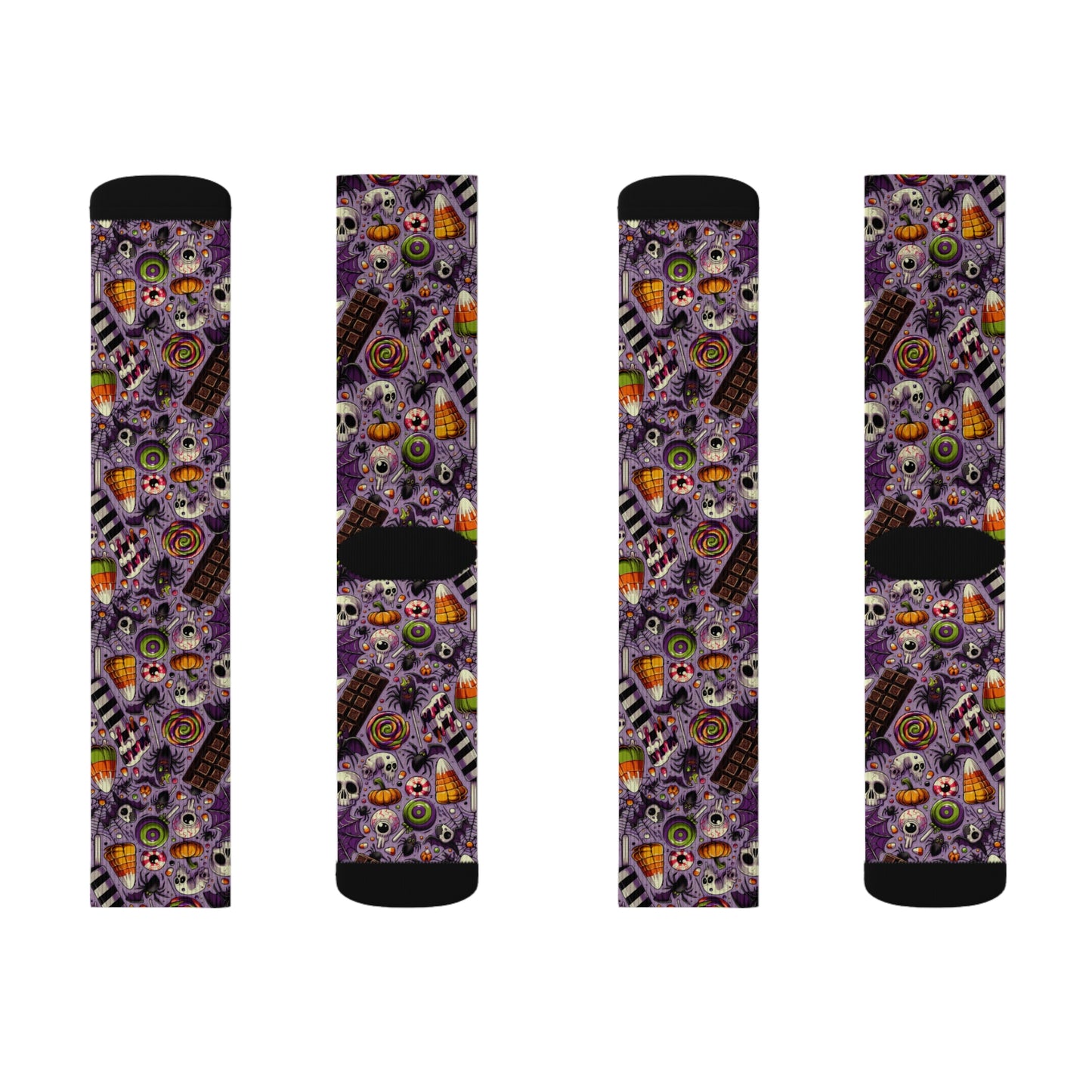 Halloween Themed Sublimation Socks, Cozy Novelty Crew Socks, Fun Gift for Halloween, Unique Patterned Socks for Fall, Spooky Accessories