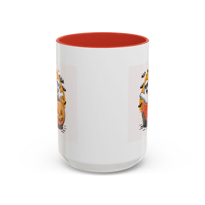 Halloween Ghost Car Coffee Mug, Spooky Mug for Fall, Pumpkin Spice Coffee Cup, Halloween Theme Drinkware, Funny Ghost Mug