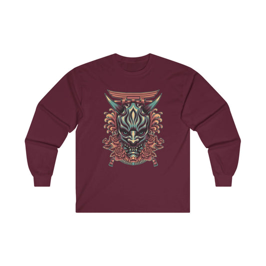 Oni Mask with Japanese Ornament - Mleem
