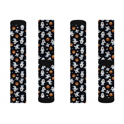 Halloween Ghost & Pumpkin Socks, Cute Patterned Socks for Fall, Fun Halloween Accessories, Unique Gift for Halloween Lovers