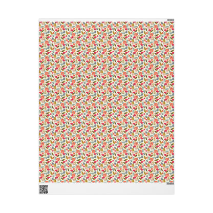Floral Wrapping Paper for All Occasions, Gift Wrap Roll, Birthday, Holiday, Eco-Friendly, Festive Gift Packaging, Artisan Design