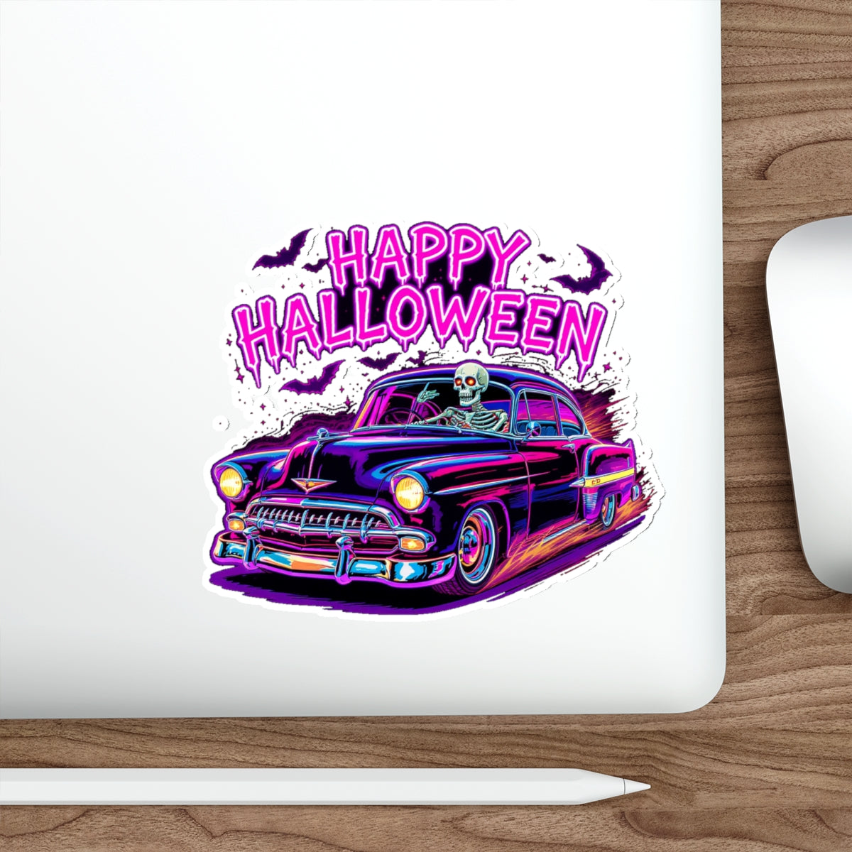 Halloween Skeleton Car Die-Cut Stickers | Spooky Decor, Laptop Sticker, Halloween Gift, Seasonal Décor, Trick or Treat