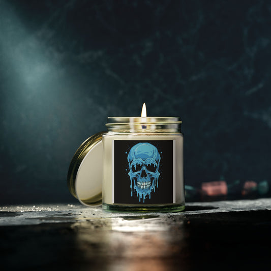 Chilling Skull Scented Candle - Coconut Apricot Wax, Dark Aesthetic Gifts, Home Decor, Occult Candles, Halloween Decor