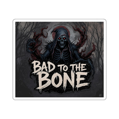 Bad to the Bone Die-Cut Stickers | Edgy Skull Decor, Laptop Decorations, Halloween Party Favors, Punk Aesthetic Accessories, Gift Stickers