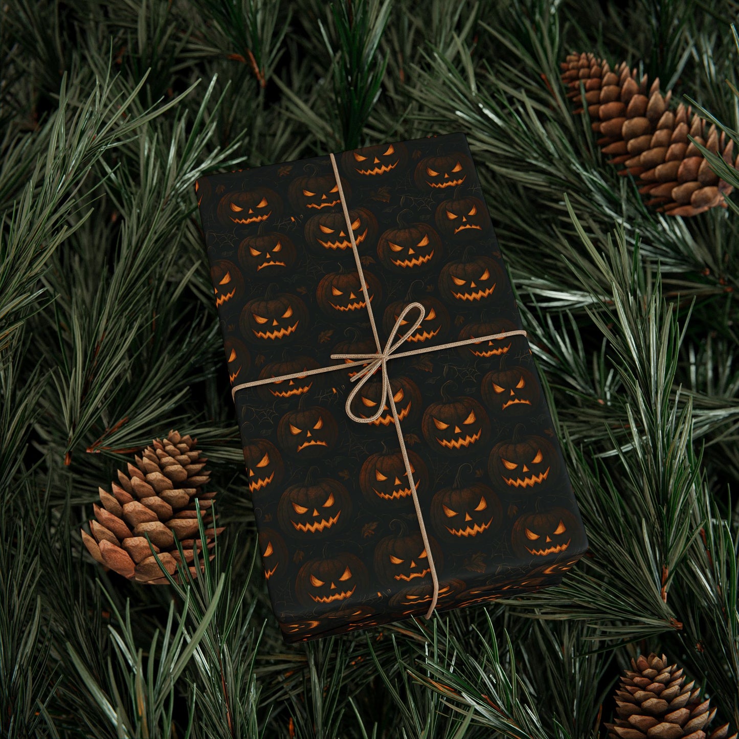 Halloween Pumpkin Wrapping Paper, Festive Gift Wrap for Fall Celebrations, Unique Holiday Supplies, Trick-or-Treat Decor, Party Favors