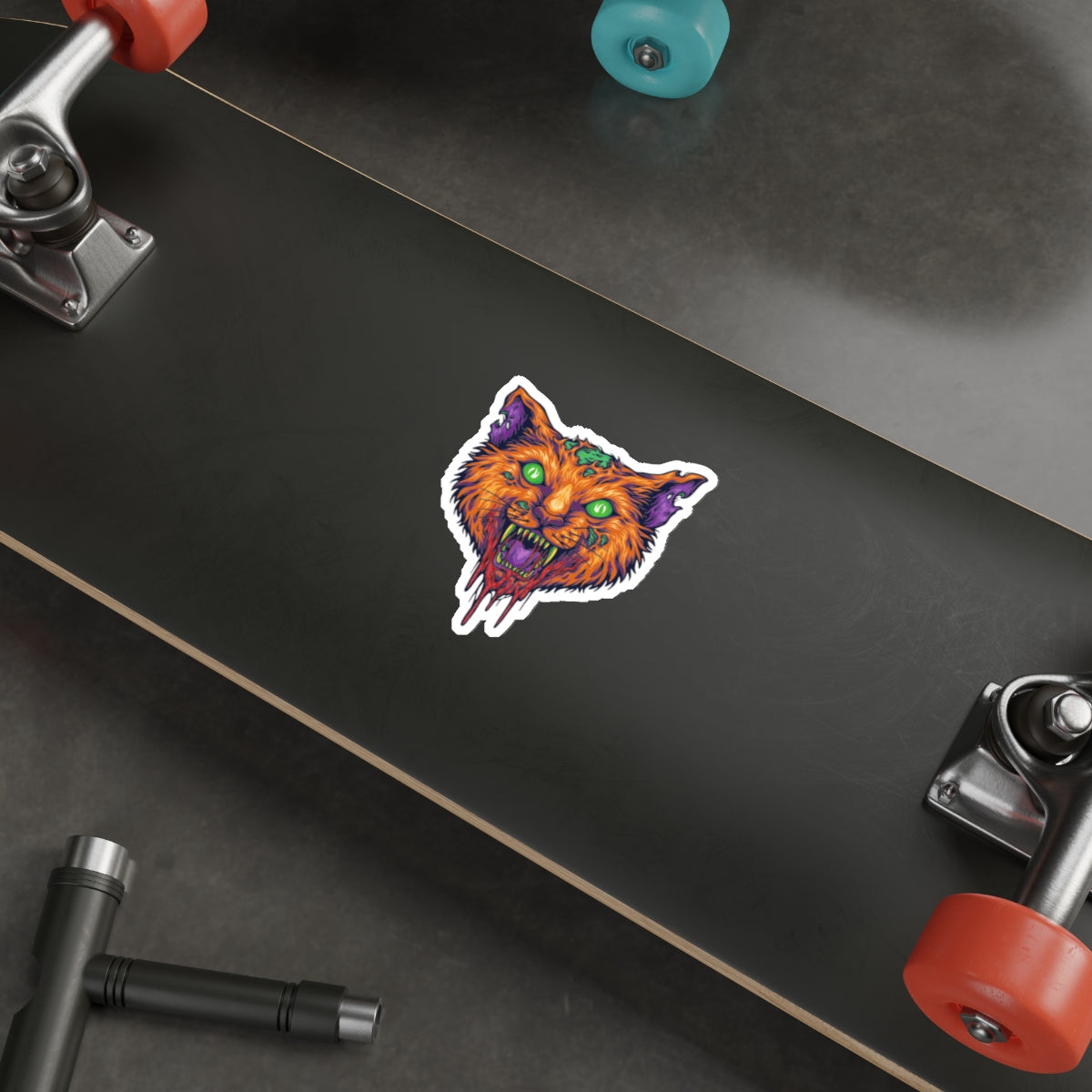 Vibrant Cat Die-Cut Stickers | Spooky Decor, Laptop Stickers, Halloween, Pet Lovers, Artistic Gift Ideas