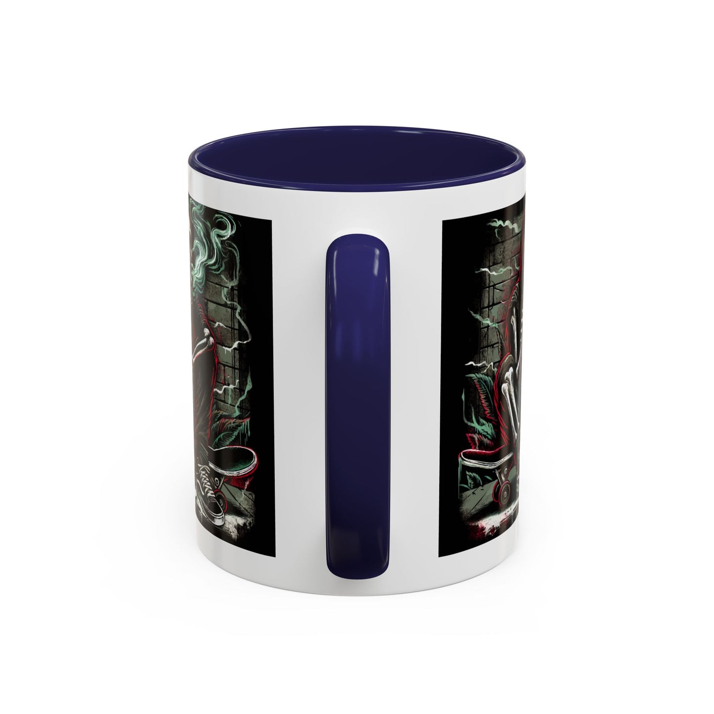 Gothic Skeleton Coffee Mug - Perfect for Halloween Decor, Gift for Skaters, Unique Drinkware, Spooky Vibe, 11 & 15oz Options