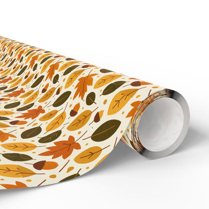 Autumn-Themed Wrapping Paper, Fall Leaves Gift Wrap, Seasonal Gift Wrapping, Eco-Friendly Wrap, Thanksgiving Party Supplies