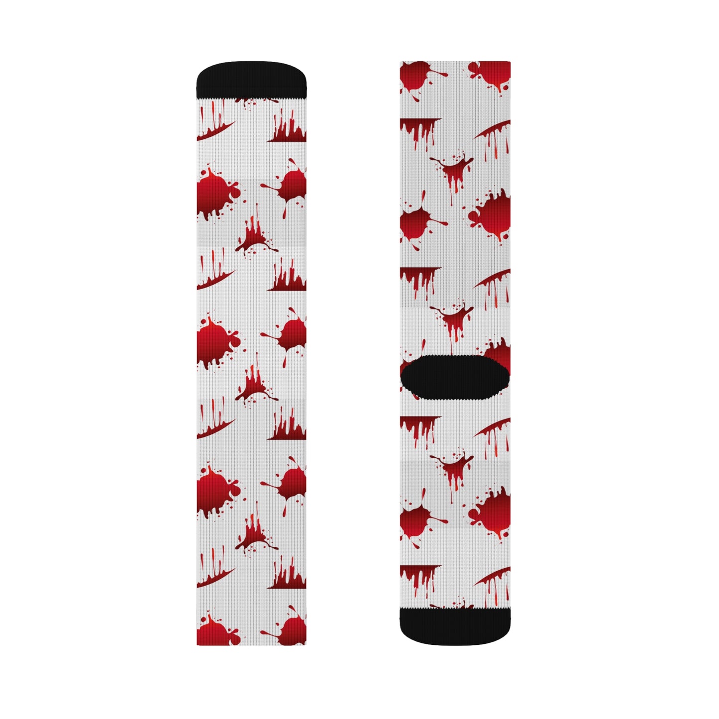 Blood Splatter Sublimation Socks, Unique Fun Socks for Halloween, Gift for Horror Fans, Stylish Casual Wear, Statement Accessories