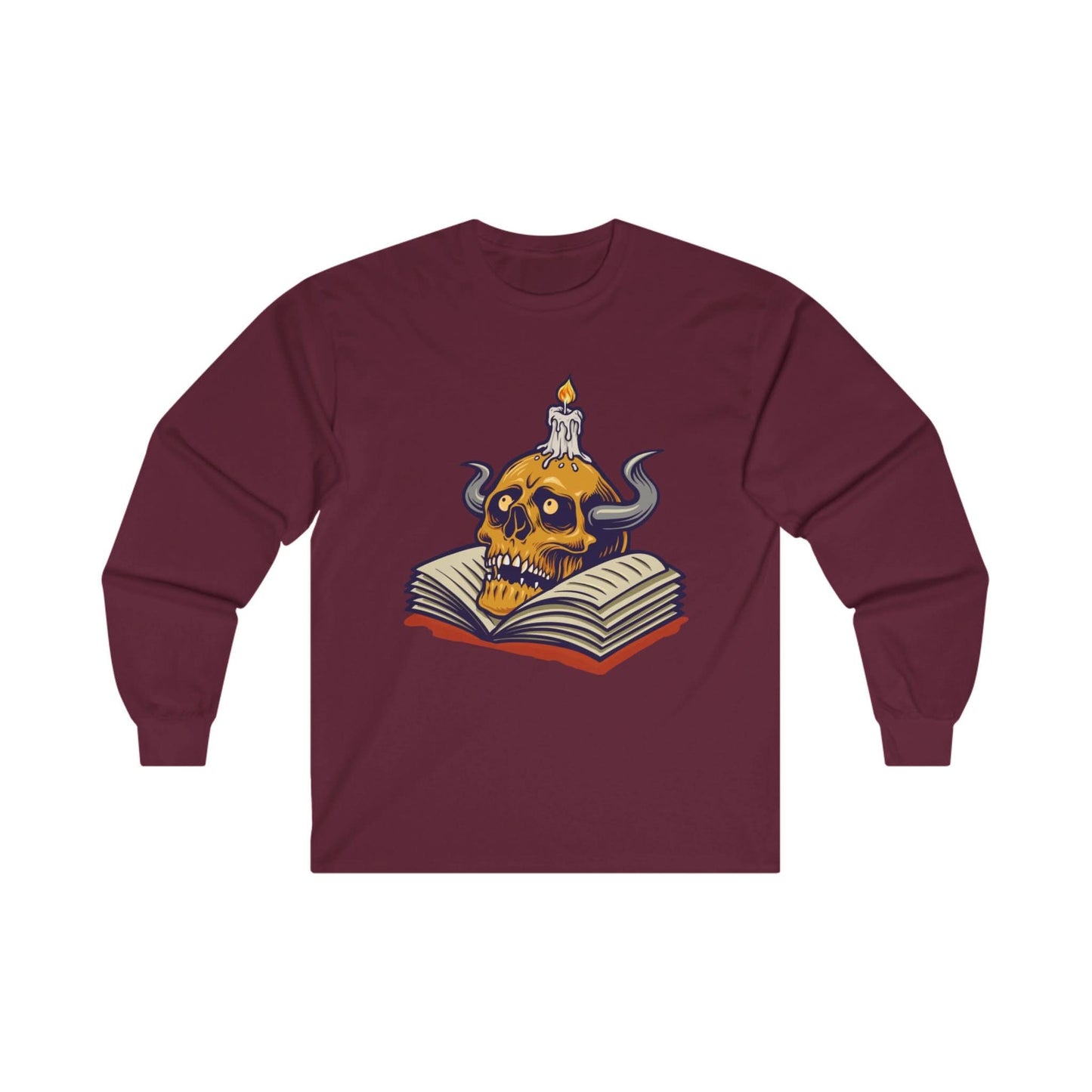 Human Skull & Book with Candle - Mleem