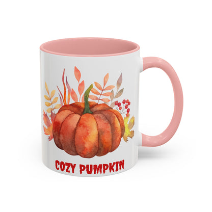 Cozy Pumpkin Accent Coffee Mug | Fall Decor, Gift for Autumn Lovers, Thanksgiving Mug, Pumpkin Spice Latte Cup, Holiday Drinkware