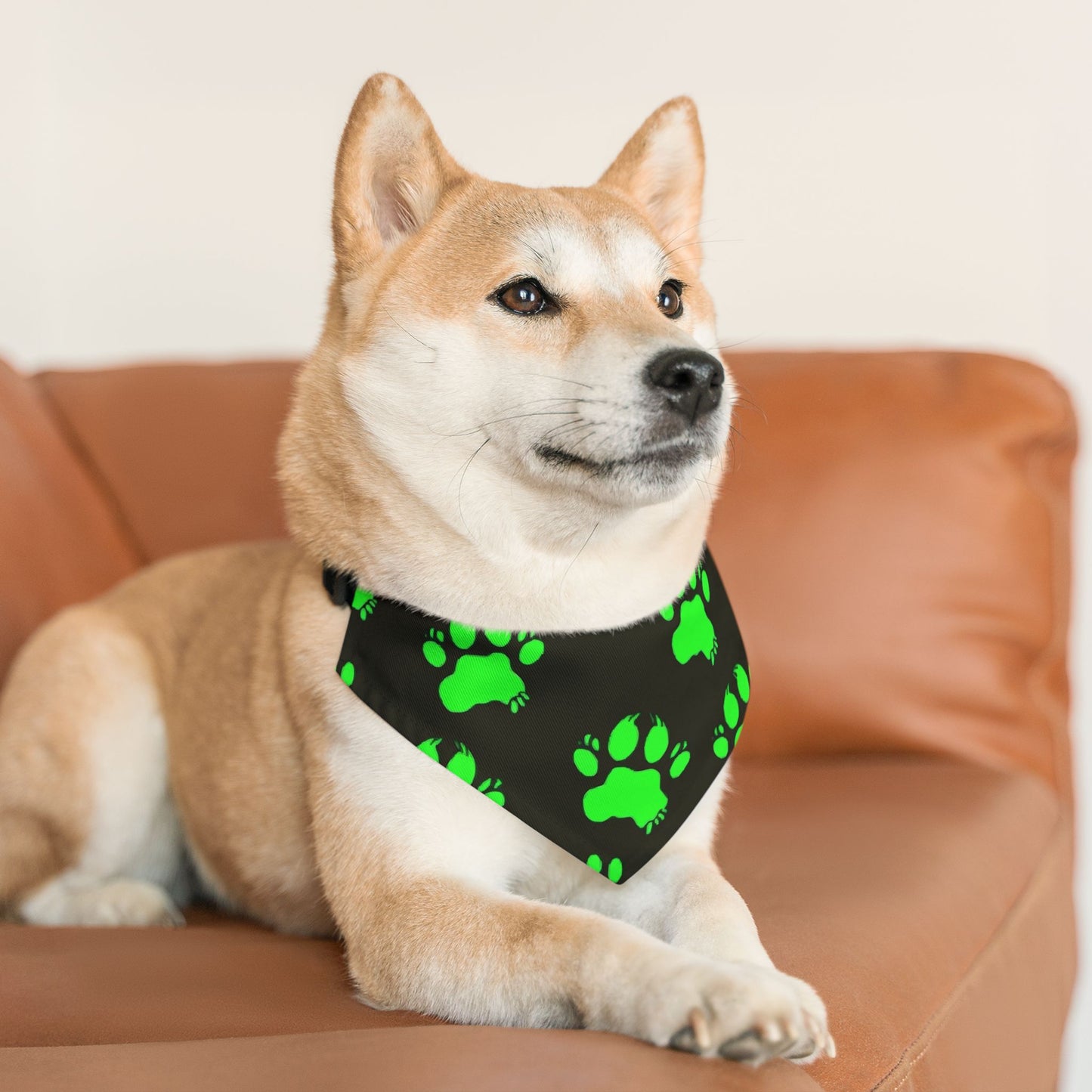 Glow-in-the-Dark Pet Bandana Collar | Funky Dog Accessory for Pet Lovers, Halloween Costume, Night Walks, Gift for Dog Owners