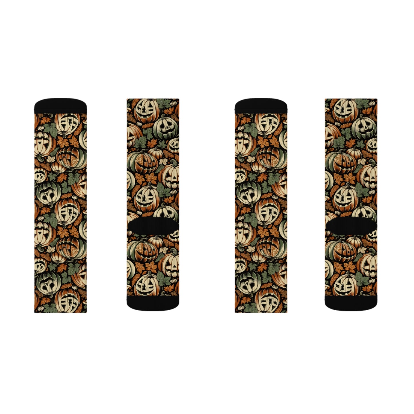 Halloween Pumpkin Sublimation Socks - Cozy Festive Footwear for Fall, Party Favor, Halloween Costume, Unique Gift Idea