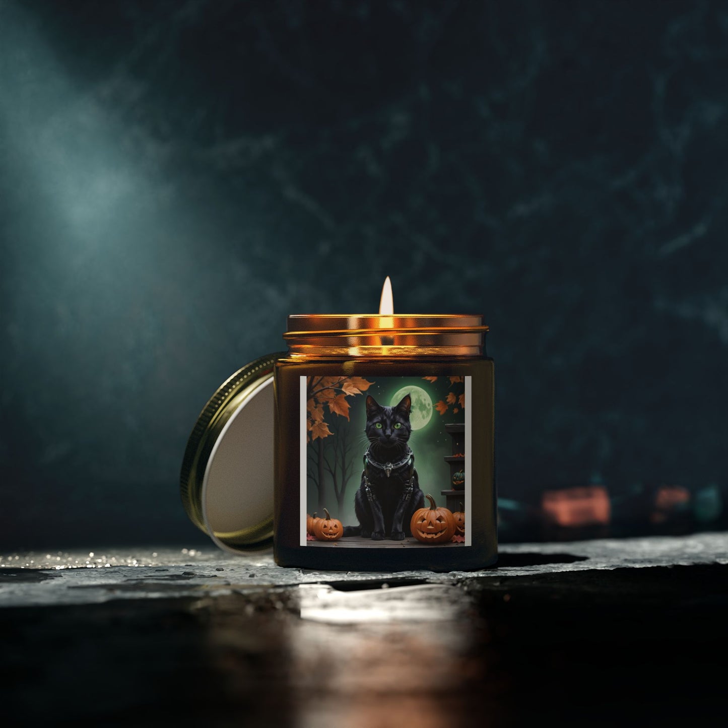 Halloween Cat Scented Candle, Cozy Home Decor, Gift for Cat Lovers, Fall Fragrance, Halloween Decoration, Aromatherapy Candle