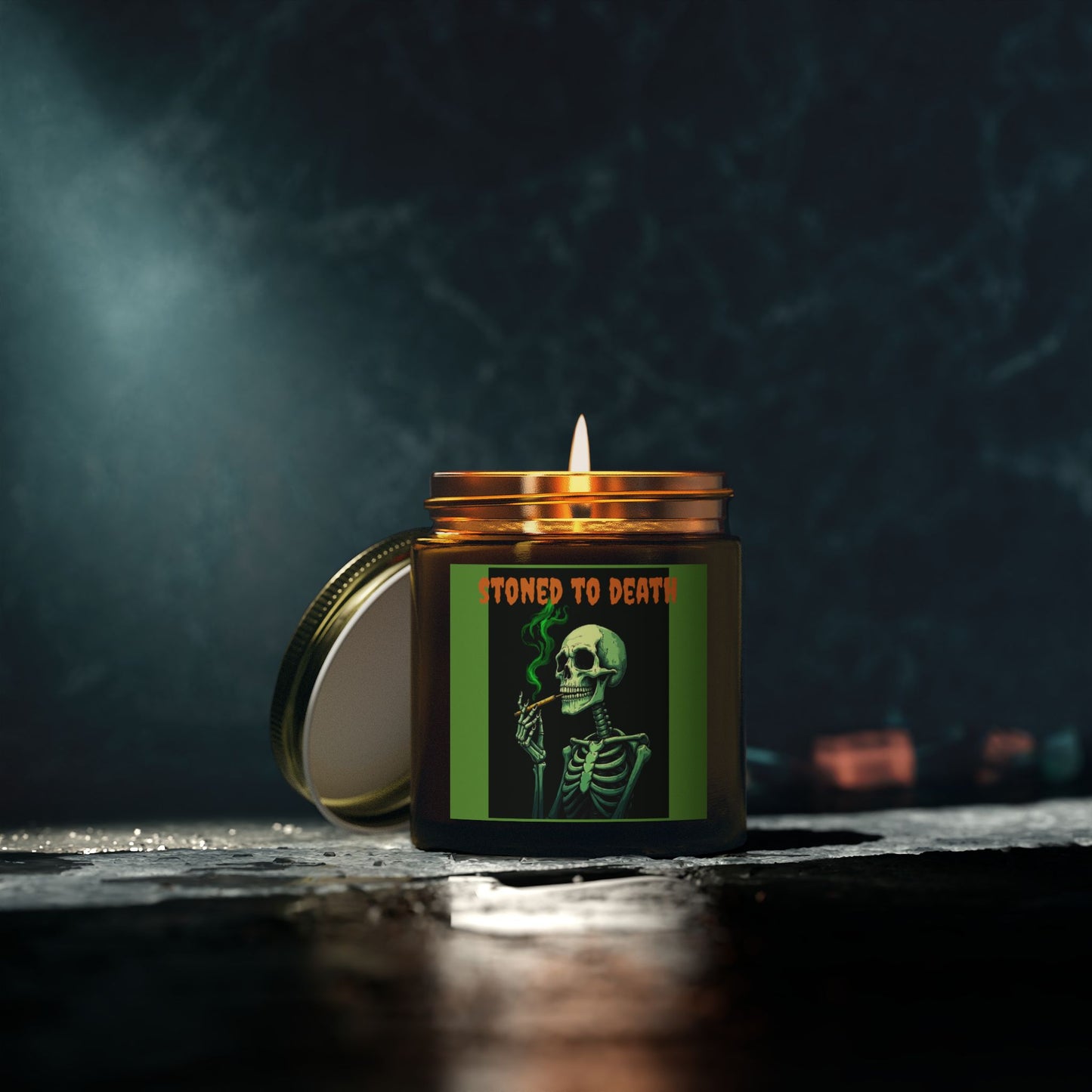 Spooky Scented Candle - 'Stoned to Death', Halloween Decor, Gift for Adults, Home Fragrance, Party Favor, Relaxation
