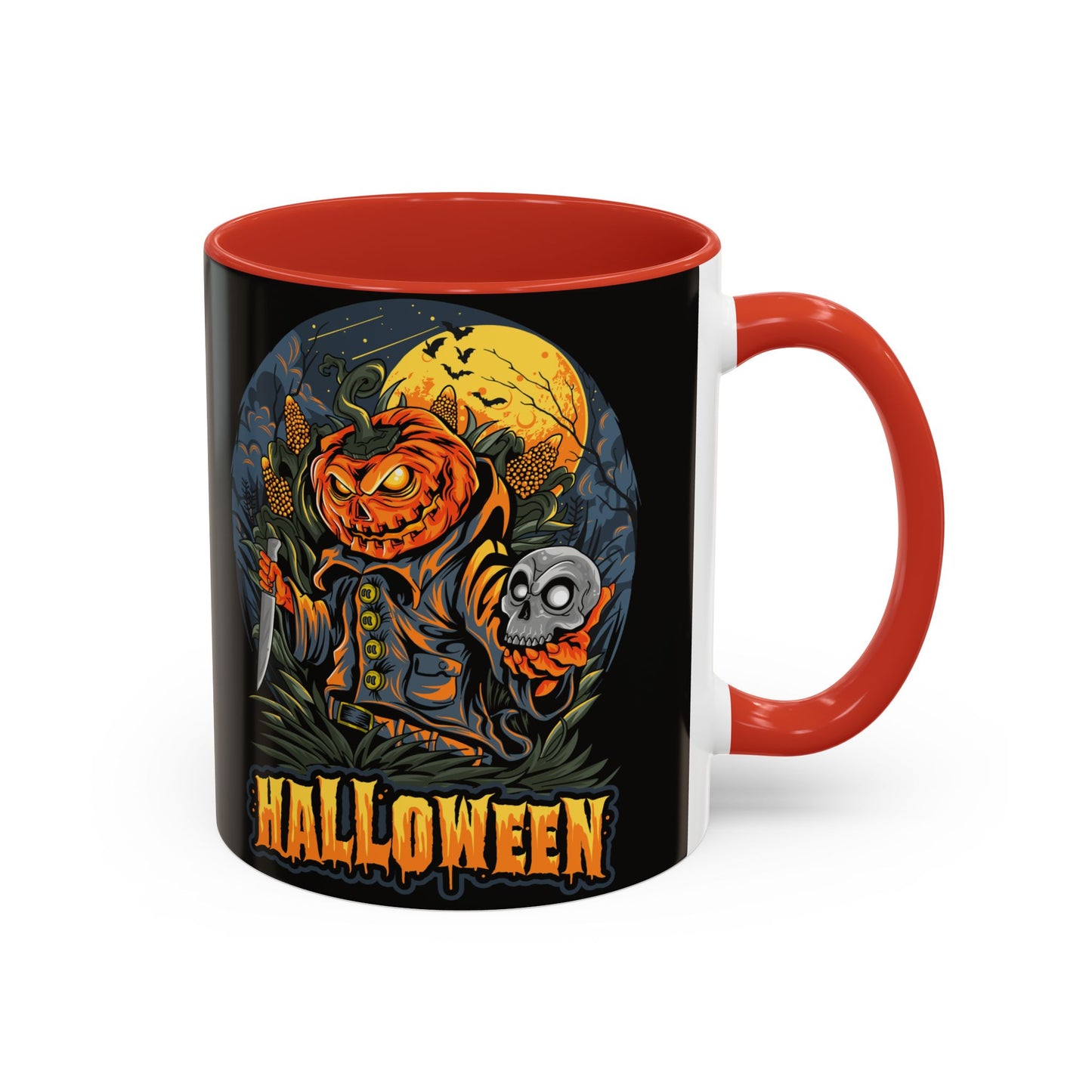 Halloween Pumpkin Coffee Mug, Spooky Mug, Fall Decor, Gift for Halloween Lovers, Black Mug, 11oz or 15oz