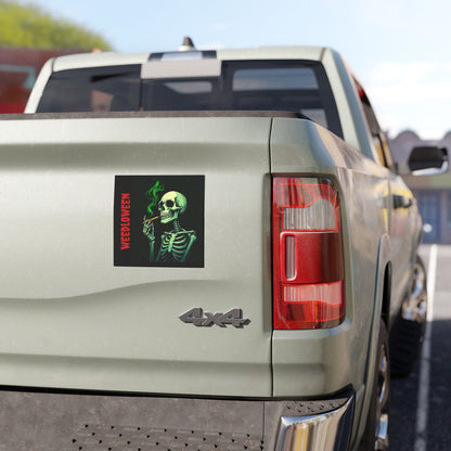 Weedloween Car Magnets | Fun Halloween Decor, Skull Magnet, Car Decor, Halloween Gifts, Skeleton Vibe