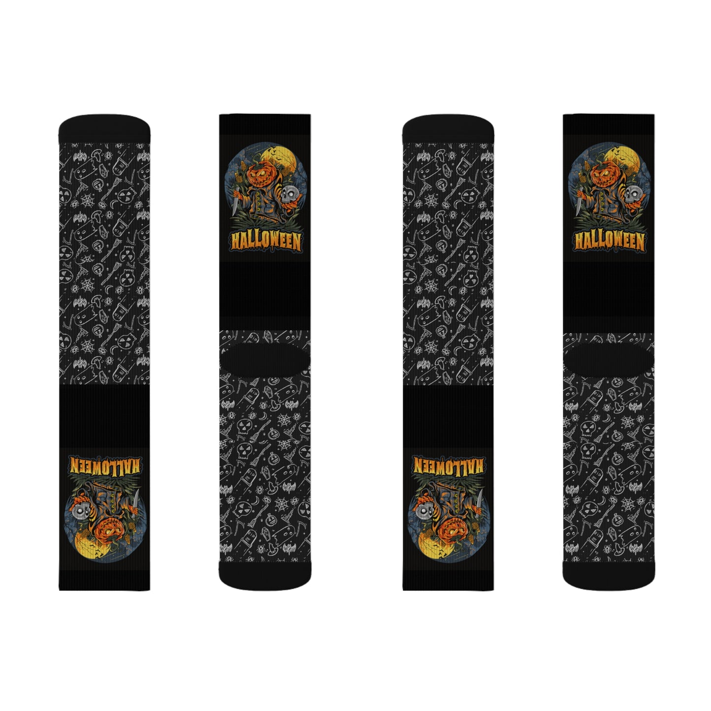 Halloween Themed Sublimation Socks for Spooky Vibes, Perfect for Costume Parties, Trick or Treat, Gift for Horror Fans