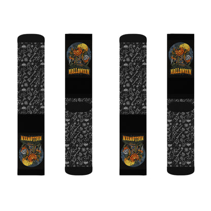 Halloween Themed Sublimation Socks for Spooky Vibes, Perfect for Costume Parties, Trick or Treat, Gift for Horror Fans