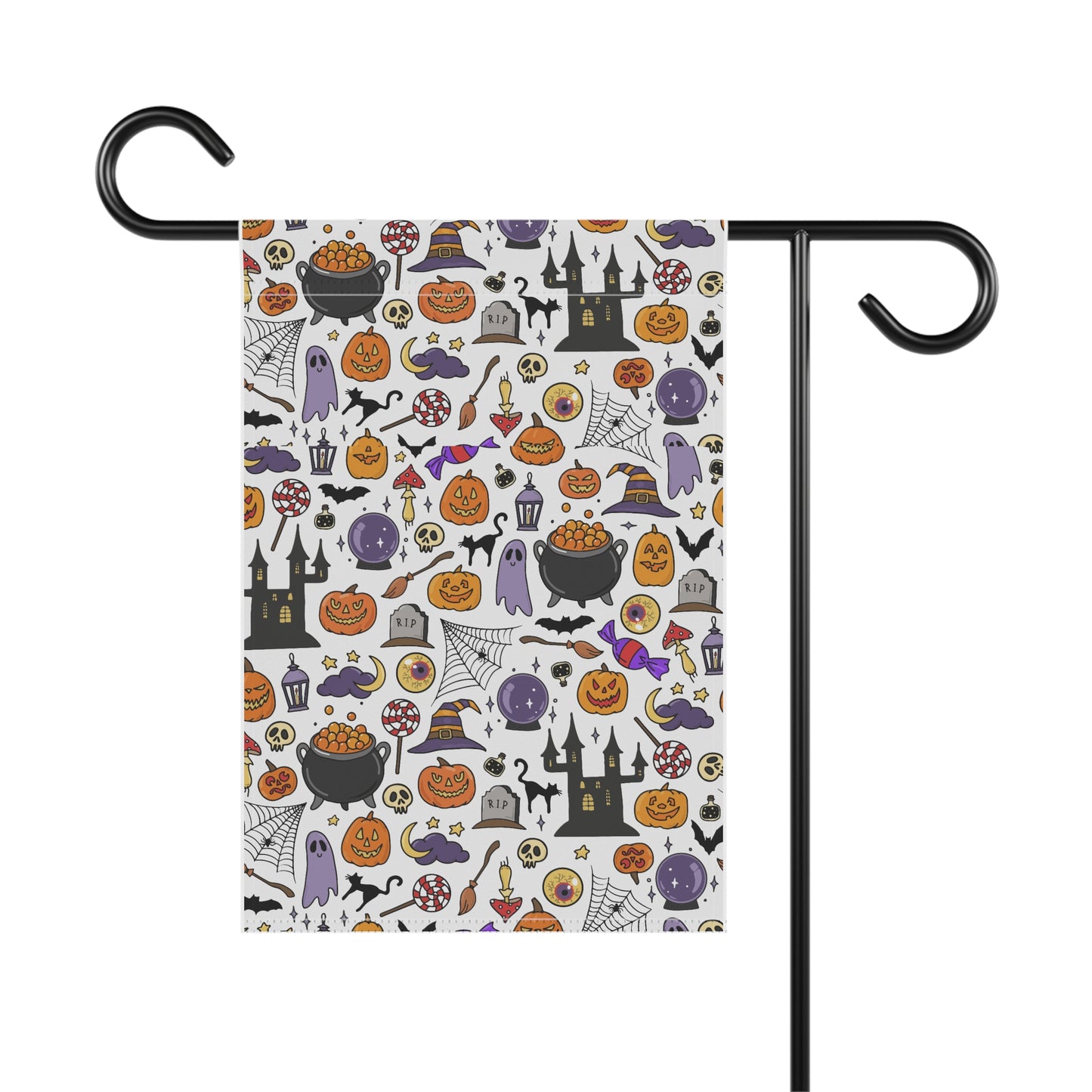 Halloween Garden Banner, Spooky Decor for Outdoors, Fall Lawn Flag, Seasonal Home Decor, Witchy Garden Flag
